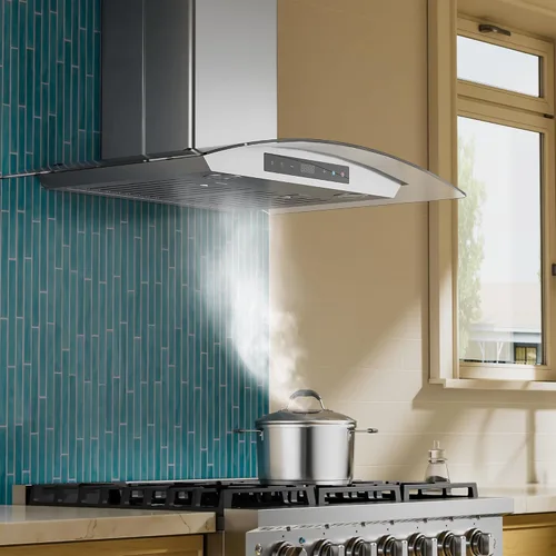 Miniatura 2 de Empava Campana extractora de montaje en pared de 30 pulgadas, ventilación de escape de estufa de cocina con conductos/sin conductos