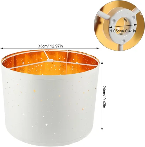 Miniatura 2 de BESTOYARD Pantalla de tambor de tela de 13 pulgadas para mesa, escritorio y lámparas colgantes, pantalla de luz extraíble con marco de hierro