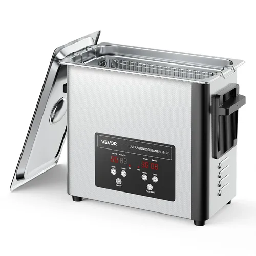 VEVOR Limpiador ultrasónico de 6L, máquina profesional de limpieza ultrasónica con cesta de limpieza y pantalla digital, máquina de limpieza de