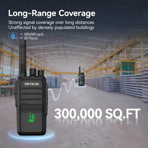 Miniatura 8 de Retevis RT21H - Radio de 2 vías de largo alcance, pantalla oculta de walkie talkies manejados por negocios, duradera y resistente, sin licencia FRS