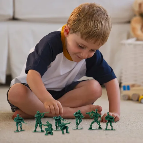 Miniatura 3 de Figuras de acción de plástico de 2 pulgadas, 10 esculturas únicas, paquete de 100 (verde)