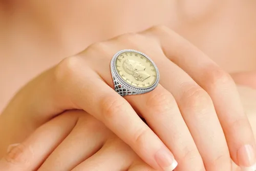 Miniatura 4 de Miabella Anillo de cuerda de moneda italiana auténtica de plata de ley 925 de 20 lira, para mujer