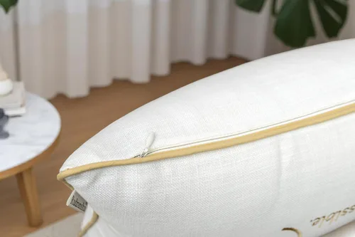 Miniatura 4 de Rudransha Faith - Funda de almohada lumbar bordada, 12 x 20 pulgadas, algodón marfil