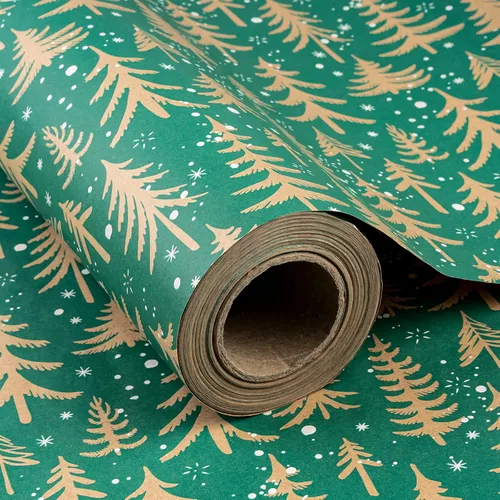 Miniatura 13 de RUSPEPA - Papel de envolver de Navidad, rollo jumbo de papel kraft - diseño de animales navideños para envolver regalos de fiestas - 30 pulgadas x