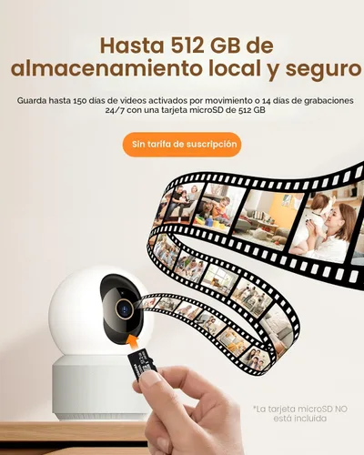 Miniatura 6 de Anona Cámara interior 4K UHD, cámara de seguridad para mascotas/perros/bebés con aplicación para teléfono, 360° paneo-inclinación, Wi-Fi 6 de doble