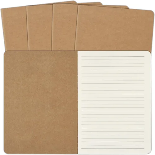 ZCZN Paquete de 5 cuadernos de papel kraft A5 a granel, cuadernos de papel rayado de 8.15 x 5.5 pulgadas, cuadernos para trabajo, cuadernos de
