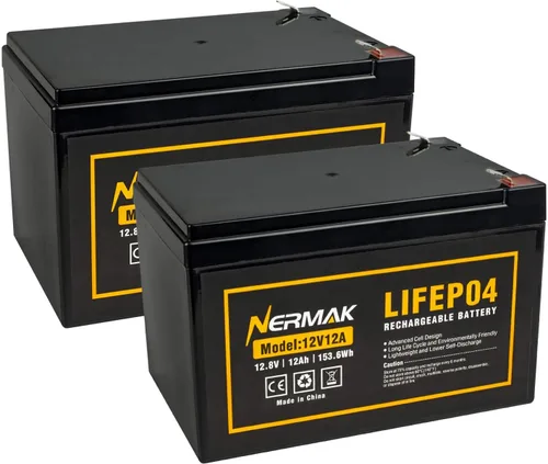 Miniatura 10 de NERMAK Batería de ciclo profundo LiFePO4 de 12 V, 12 Ah, más de 2000 ciclos, batería recargable de fosfato de hierro de litio para ruedas