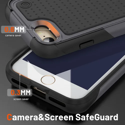Miniatura 252 de Jeylly Funda para iPhone SE/Funda para iPhone 5S, Exterior de Plástico Duro que Absorbe Golpes + Interior de Silicona de Goma Defensor contra