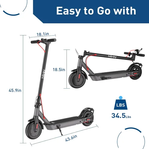 Miniatura 12 de Hiboy S2 Nova Electric Scooter for Adults, 430W Peak Power, Up to 20 Miles Long-Range & 19 MPH, High-Strength Aluminum Body, Portable Folding E