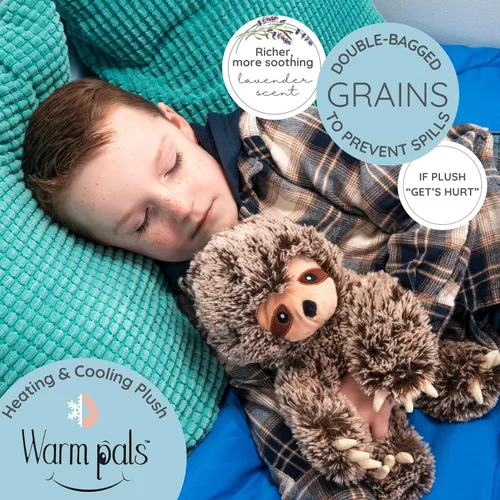 Miniatura 2 de Warm Pals - Perezoso Slowpoke – Acogedores juguetes de peluche perfumados de lavanda para microondas – Animal de peluche pesado – Peluches