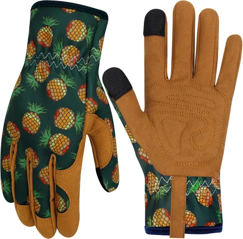 Miniatura 27 de Guantes de Jardinería de Cuero MERTURN para Mujeres, Guantes de Jardín a Prueba de Espinas, Guantes de Trabajo Compatibles con Pantalla Táctil, Azul