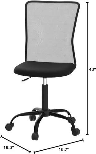 Miniatura 2 de Silla de oficina en casa sin brazos Silla de escritorio pequeña con respaldo medio de malla sillas básicas de computadora Silla de oficina giratoria