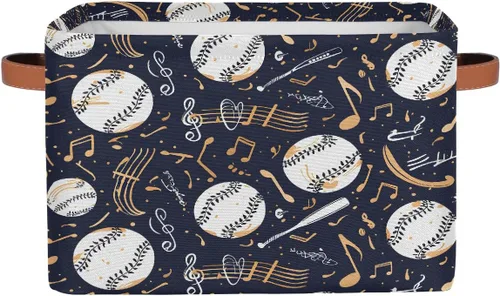Miniatura 38 de Cesta de almacenamiento pequeña con asas para niños, juguetes de baloncesto, pelota deportiva, cubos de almacenamiento plegables de tela, cesta