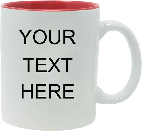 Miniatura 6 de Taza de café personalizada de cerámica blanca de 11 onzas, personalizable, color negro