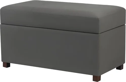 Miniatura 12 de Homebeez Banco de almacenamiento de piel sintética de 34.6 pulgadas, reposapiés otomano copetudo con tapa con bisagras fácil de abrir para sala