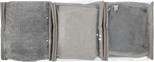 Miniatura 4 de Household Essentials Bolsas de almacenamiento para suéter con cremallera para debajo de la cama con panel de visión transparente, juego de 3