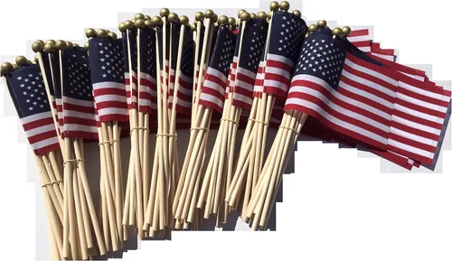 Miniatura 3 de Lote de banderas de mano estadounidenses de 100 a 4 x 6 pulgadas, hechas en los Estados Unidos
