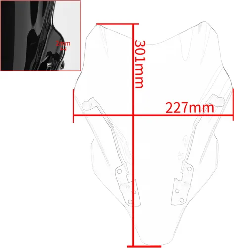 Miniatura 8 de Parabrisas de motocicleta para Yamaha MT-07 FZ-07 MT07 FZ07 2021 2022 2023 carenado deflector de parabrisas protector de visera (negro)