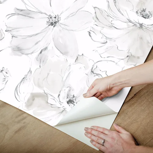 Miniatura 5 de York Wallcoverings PSW1530RL - Papel tapiz para despegar y pegar, color gris floral Dreams, color beige