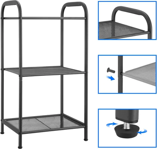 Miniatura 4 de Estante de almacenamiento MAX Houser con estante, soporte extensible para plantas de estilo industrial, unidades de estante de pie para cocina, Gris
