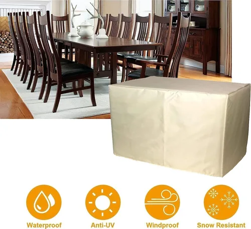 Miniatura 4 de Juego de fundas para muebles de jardín, fundas impermeables para muebles de patio, fundas para muebles de jardín, impermeables, rectangulares
