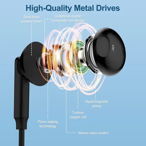 Miniatura 2 de Auriculares tipo C con cable USB C para Samsung Galaxy A17/A16 5G/S25 FE/S25 Ultra/S25 Plus/S24FE/S23FE/A56/A36/S22, iPhone 17/16e/16 Plus/Pro Max