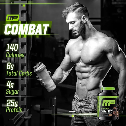 Miniatura 5 de MusclePharm - Proteína en polvo de combate, sabor a leche de chocolate, alimenta los músculos para entrenamientos productivos, 5 fuentes