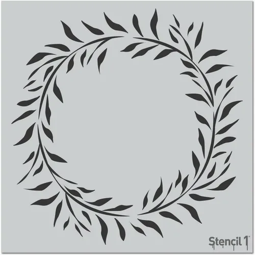 Miniatura 9 de Stencil1 Plantilla de ramas de acebo y hoja perenne – Plantilla de invierno reutilizable para manualidades, decoración de vacaciones, pintura sobre