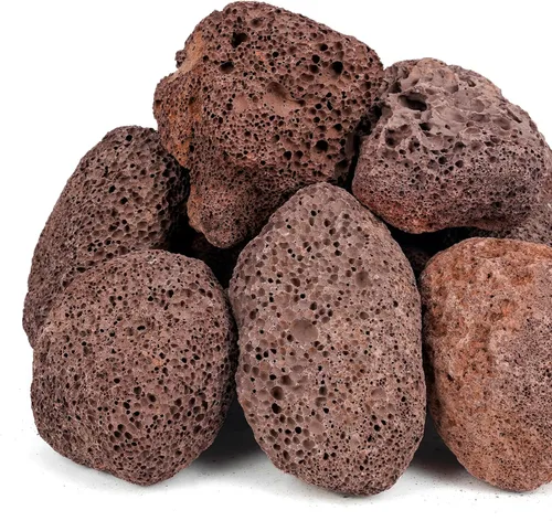 Miniatura 10 de Onlyfire Piedras de lava volcánica Black Lava Rock de 10 libras para fogatas de interior y exterior, chimeneas, parrilla de gas y paisajismo, 0.2 a