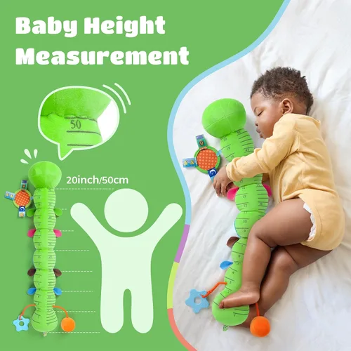 Miniatura 7 de AWOTOY Juguetes para Bebés de 6-12 Meses Oruga Musical Juguetes para Bebés Animales de Peluche 0-3-6 Meses Tiempo Boca Abajo Juguetes Sensoriales