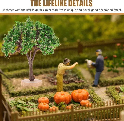 Miniatura 5 de 4 piezas de modelos de árbol en miniatura, árboles de simulación de plástico para paisajes en miniatura, accesorios de mesa de arena, modelos