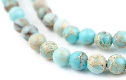 Miniatura 145 de The Bead Chest Cuentas de Jade Blanco Mate Redondas (8mm): Piedra Preciosa Orgánica Redonda Esférica de Energía con Poder de Sanación para Hacer