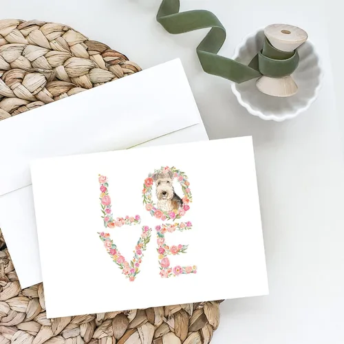 Miniatura 2 de Caroline's Treasures WDK4593GCA7P Lakeland Terrier Love Tarjetas de felicitación y sobres, paquete de 8 tarjetas en blanco con sobres, tamaño A7