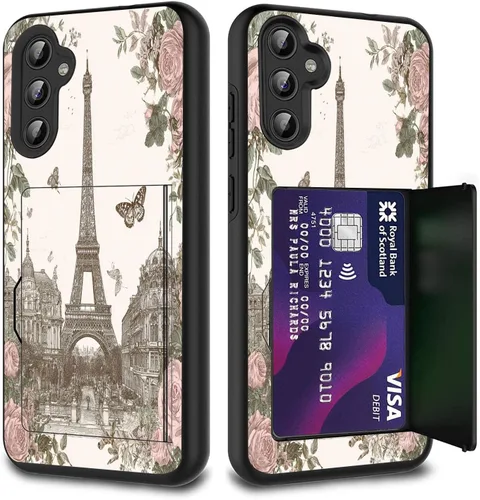 Miniatura 16 de Funda híbrida de doble capa con función atril para Samsung Galaxy A16 5G de 6.9 pulgadas, diseño de vaca con bandera estadounidense