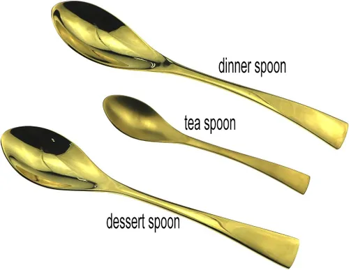 Miniatura 6 de JASHII Juego de cubiertos dorados de pulido de espejo de lujo, juego de cubiertos de 20 piezas, utensilios de acero inoxidable 18/10 para 4, tenedor