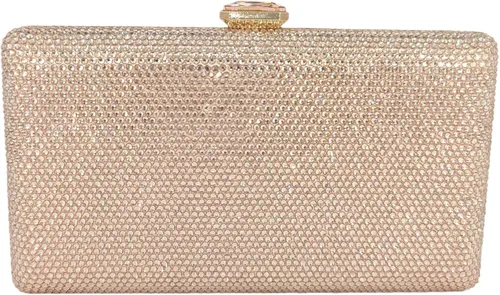 Boutique De FGG Elegantes bolsas de noche de cristal para mujer caja de fiesta formal bolso de mano para boda diamantes de imitación bolso de novia