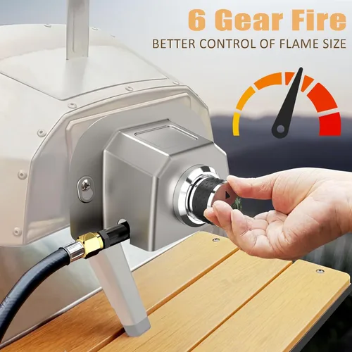 Miniatura 3 de Utheer Accesorio para quemador de gas para hornos de pizza Karu 12 / 12G / Karu 2 y Fyra 12, quemador de propano sin montaje con encendido