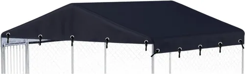 Miniatura 7 de Cubierta para perrera para perros al aire libre, 10 pies de ancho x 10 pies de largo, hecha de tela Oxford impermeable 600D, repuesto negro