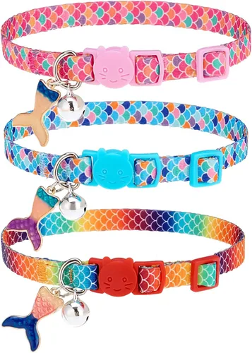 Miniatura 16 de PUPTECK Collar de gato con campanas, collar de gatito ajustable para niñas y niños pequeños, cachorro, conejito, bonito accesorio de disfraz