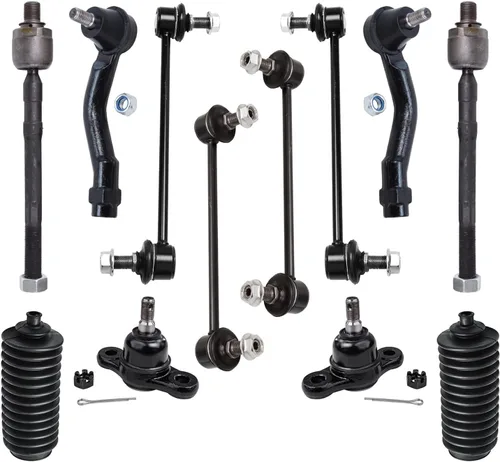 Detroit Axle - Kit de suspensión delantera de 12 piezas para Hyundai 2005-2009 Tucson, Kia 2005-2010 Sportage, 2 rótulas inferiores, 4 barras de