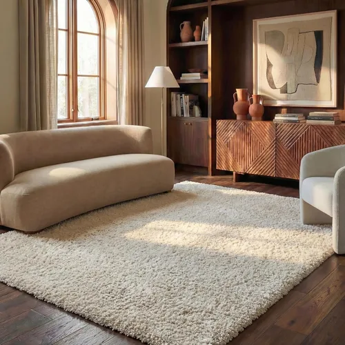 Miniatura 148 de SAFAVIEH Accent Rug 2'x3' - Milan Shag Collection - Modern Design, Dark Beige, Ultra Plush Thick Pile, Ideal for Bedroom, Nursery, Living Room