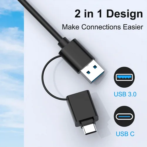 Miniatura 3 de Lector de tarjetas múltiples USB C USB3.0 para tarjetas SD, CF, Micro SD, XD, MS - Adaptador Hub 7 en 1 para Windows, Mac, Linux, Android