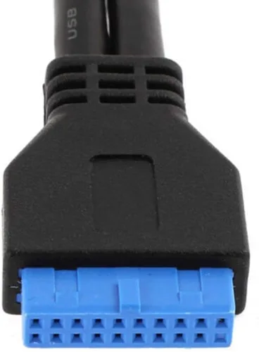 Miniatura 5 de MaxLLTo 2 puertos 7.9 in longitud USB 3.0 tipo A hembra a la placa base de 20 pines adaptador de cable negro 1 pieza