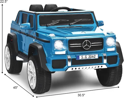 Miniatura 7 de OLAKIDS - Vehículo eléctrico Mercedes-Benz Maybach G650S de 12 V para niños con control remoto de suspensión de ruedas de 3 velocidades, juguete