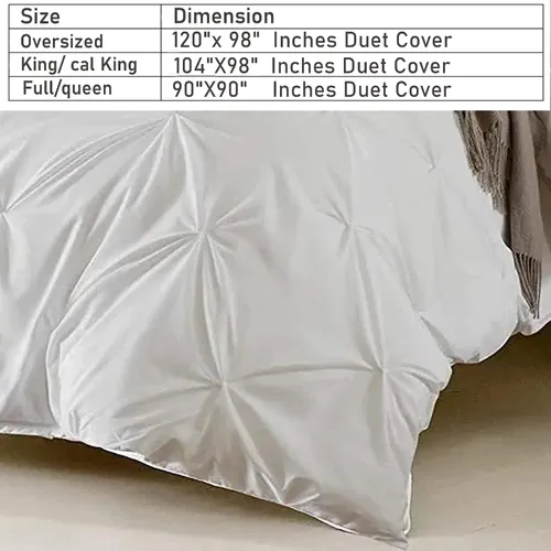 Miniatura 5 de Funda de edredón blanca tamaño Queen Full, plisada con pinzas, de 800 hilos por pulgada, 100% algodón egipcio de fibra larga, funda de edredón suave