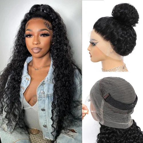 Miniatura 11 de Peluca de Cabello Humano con Corte Pixie Bob Sin Pegamento Pre Desplumada Pre Cortada Húmeda y Ondulada Pelucas de Encaje Frontal para Mujeres
