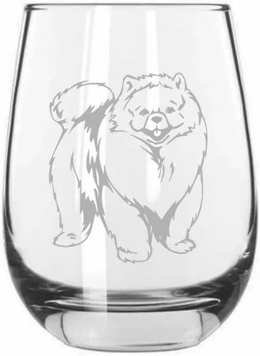 Miniatura 381 de Sakhalin Husky Dog - Copa de vino grabada personalizada de 15.25 onzas sin tallo