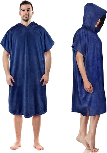 Miniatura 9 de Tirrinia Toalla cambiadora de poncho de surf con capucha, traje de neopreno de microfibra de secado rápido para surf, playa, natación, piscina
