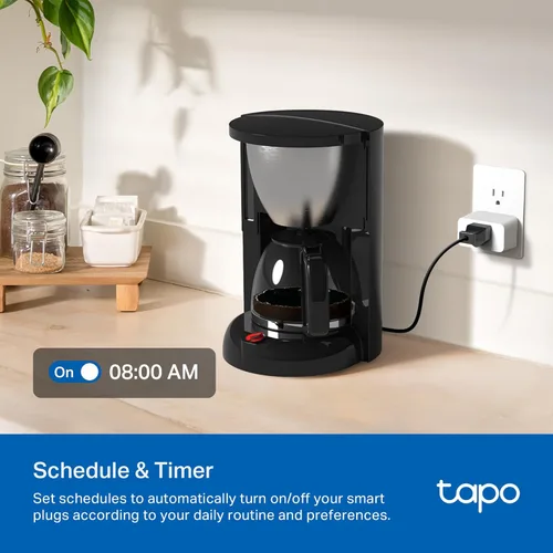 Miniatura 7 de TP-Link Tapo Enchufe inteligente Wi-Fi Mini, monitoreo de energía, compatible con Alexa y Google Home y Samsung SmartThings, temporizador, 15A/1800W