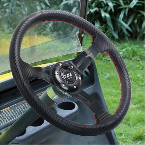 Miniatura 2 de 10L0L Volante de carrito de golf, diseño universal para Yamaha, EZGO RXV y TXT, Club Car DS, Club Car Precedent Tempo, la mayoría de los carritos